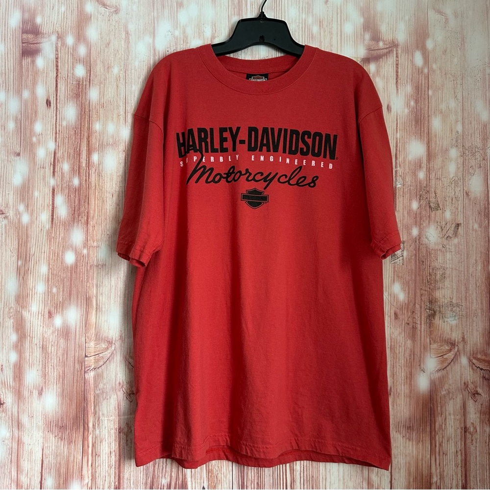 Harley Davidson Motorcycles Brick Red One Love Jamaica Logo T Shirt Size XL
